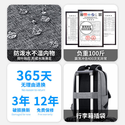 Сумка для компьютера с откидной спинкой, деловой рюкзак, рюкзак для пригородных поездок большой вместимости, легкий рюкзак для багажа для ноутбука с диагональю 17,3 дюйма.