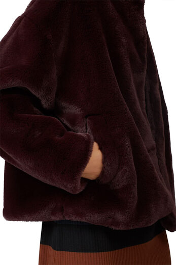 Sanctuary Rent The Runway Faux Fur Jacket Plum Large