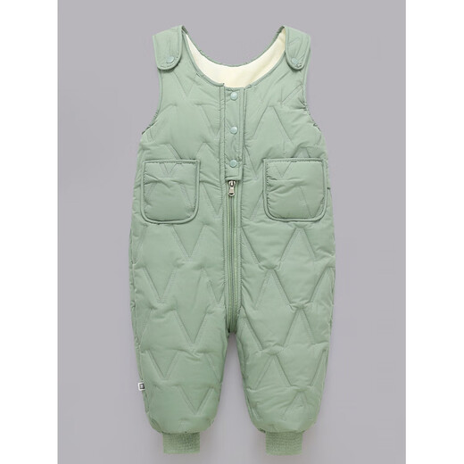 Children's cotton pants, winter children's overalls for boys and girls, autumn and winter all-in-one velvet cotton pants for babies, baby, brown, velvet and thickened 100 (recommended for two and a half to three and a half years old)