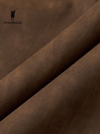 POLOWALK men's leather jacket 2025 winter new men's retro style simple stand-up collar plus velvet leather jacket brown coffee M 170/M