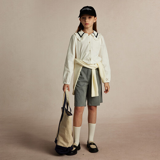 E LAND KIDS Girls' Shirt EKBAE4T22K Beige 130