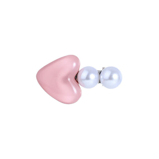 Add gentle temperament, jelly color love pearl hairpin, side clip, girly bangs duckbill clip, forehead Internet celebrity hairpin, pink mermaid bubble clip, pair