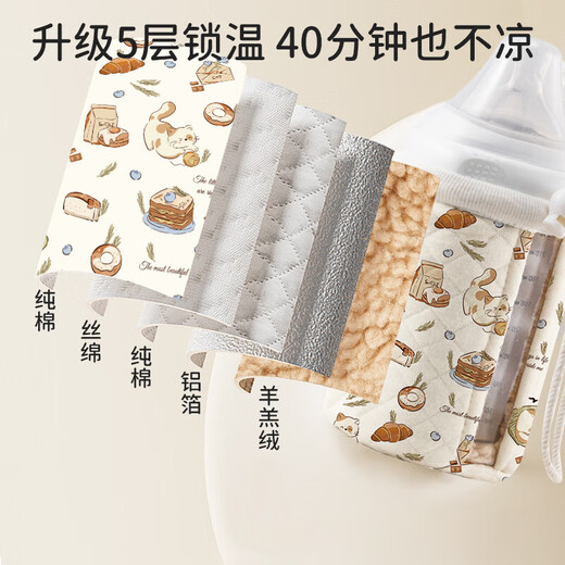 Bo's baby bottle warmer cover adapts to pigeon square and other baby bottles with window opening for visibility, universal portable out-and-out baby warmer cover 240ML