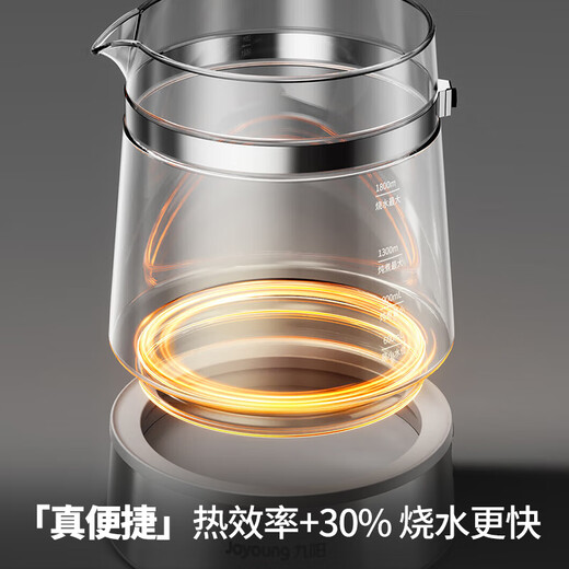 Jiuyang Boiling Health Pot All Glass 1.8L Tea Boiler 316L Double Steel Extended Tea Basket Light Stewing 0 Glue Boils Water and Insulates Integrated Constant Temperature Electric Kettle 18WY20R New Product All Glass Boiling Tea 1.8L