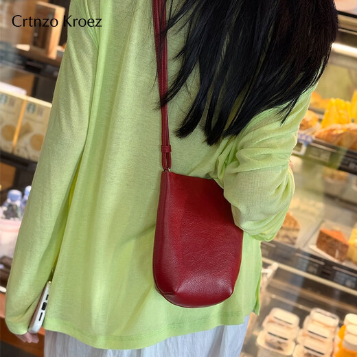 CRTNZO KROEZ light luxury mobile phone bag women's bag crossbody bag 2025 new high-end birthday anniversary gift practical red - women's bag for girlfriend, wife, best friend