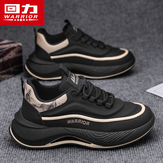 Pull back men's shoes 2025 autumn and winter new sports shoes men's cushioning dad shoes casual shoes black khaki 42