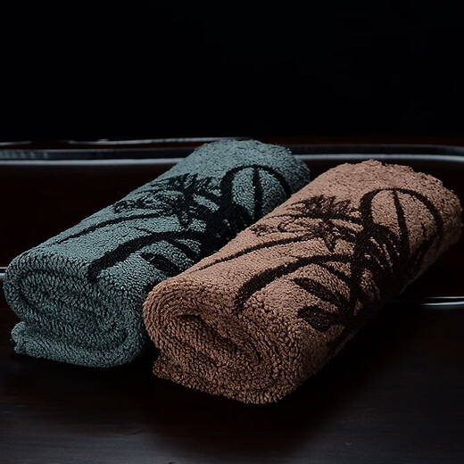 JCZS tea cloth, tea towel, absorbent, thickened tea table special towel, small tea table, tea table rag, tea mat, tea set accessories, gray blue + brown, 6 times water absorbent, thickened special offer 2