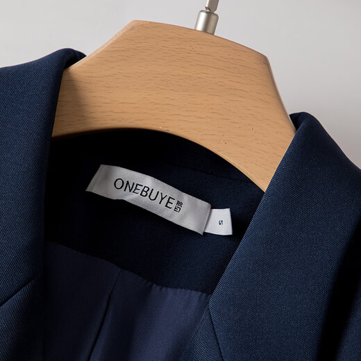 Late white off-size clearance 2026 spring double-breasted lapel top temperament fashion versatile commuter suit jacket for women dark blue S