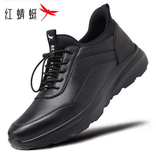Red Dragonfly Flash Shoes Men's Low-top Versatile Business Casual Shoes Men's Lightweight Soft Soled Travel Shoes WTA450361 Black 42