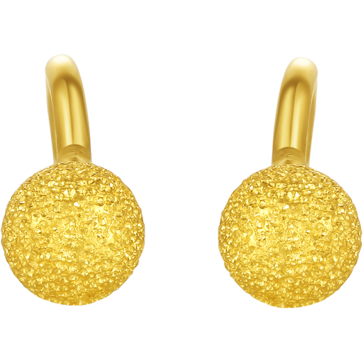 Saturday Blessing Pure Gold Gold Beads Frosted Gold Stud Earrings for Women Price AA091138 Approximately 1.06g A pair of birthday gifts