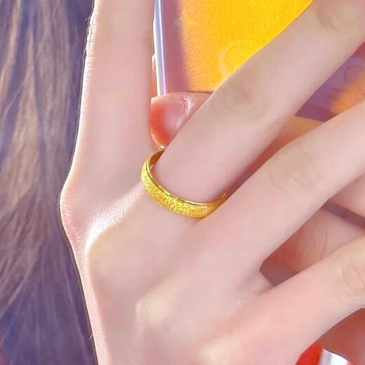 JBV Old Phoenix 999 gold pure gold matte surface men and women couple ring feeling matching ring full of stars and versatile matte No. 5 reference 80-90Jin Jin is equal to 0.5 kg, same style as Fat Donglai, same style
