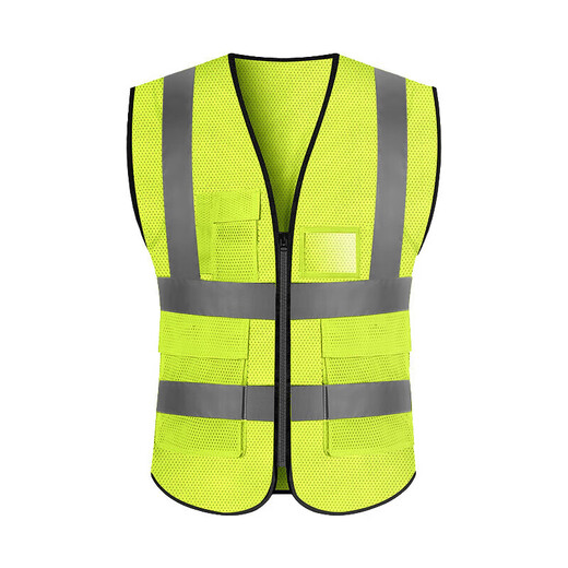 Lightweight vest construction site winter breathable safety and sanitation clothing traffic Meituan fluorescent yellow cycling jacket swallowtail style (fluorescent yellow) L