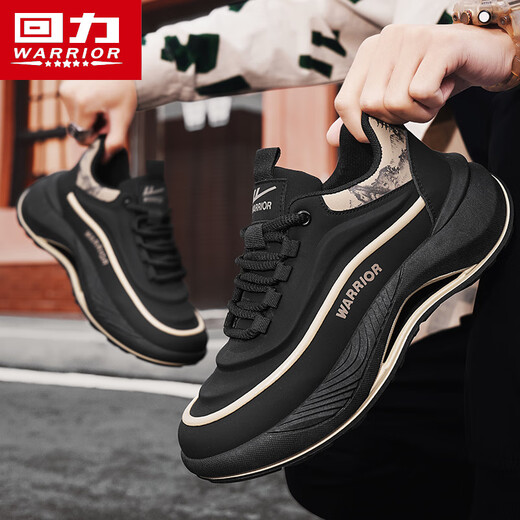 Pull back men's shoes 2025 autumn and winter new sports shoes men's cushioning dad shoes casual shoes black khaki 42