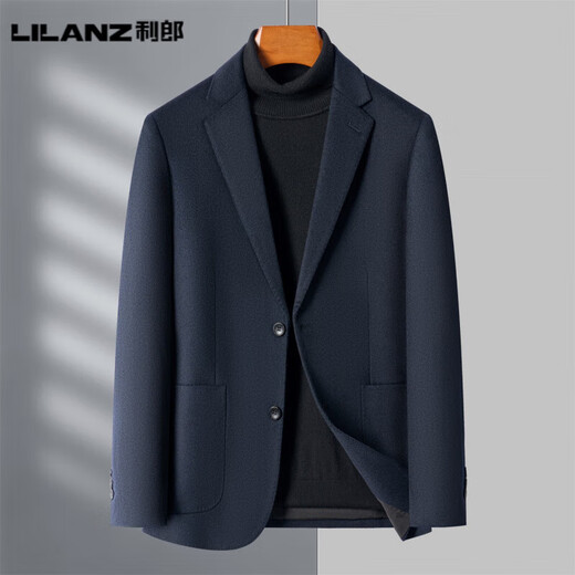 Lilan men's casual suit 2025 autumn and winter new wool single suit middle-aged men's suit woolen jacket navy blue M 170/88