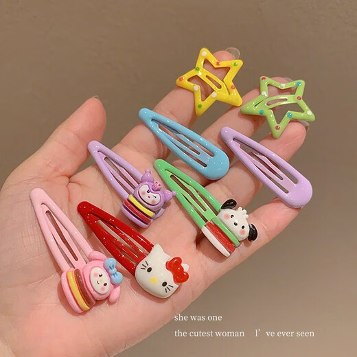 Children's sweet and cute hair clip Melody Cullo Mi Cinnamon dog hair accessories set bb clip bangs hair clip hair clip headdress TS263-01 pink Kitty cat hair clip