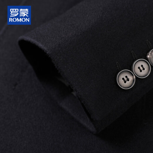 ROMON 100% pure cashmere woolen coat for men in autumn and winter mid-length lapel thick cashmere coat for men with windbreaker jacket