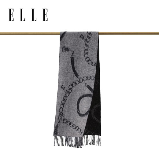 ELLE 100% sheep wool scarf for women autumn and winter fashion new warm jacquard dual-purpose scarf gift box