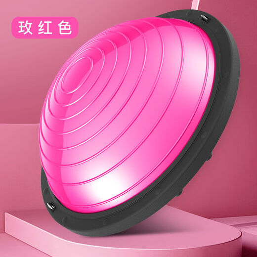 Bai Chao Yoga Wave Speed Ball Semi-circular Balance Ball Home Fitness Training Pilates Equipment Thickened Anti-Slip Yoga Ball *Swish Glossy Gray 58CM 3-piece Set