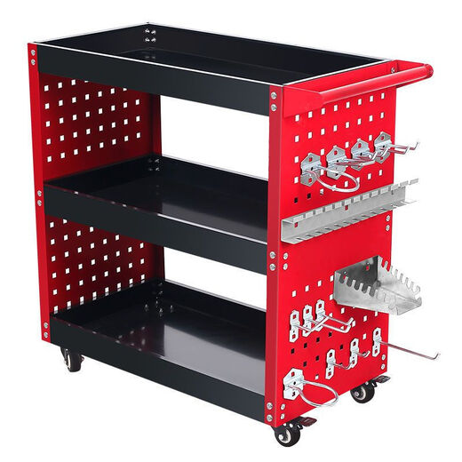 Yonghuan Tool Cart Three-layer Trolley Auto Repair Repair Tool Cart Multifunctional Parts Cart Hardware Mobile Repair Shelf Layer Matte Gray Thickened Model + Hanging Board + Parts Box
