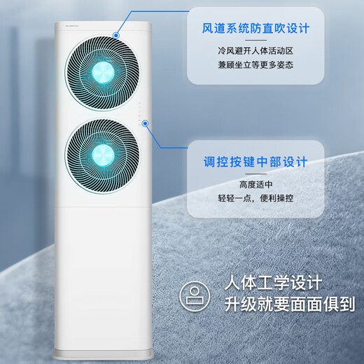 Gree (GREE) air conditioner 5 HP cabinet air conditioner enjoys the wind, variable frequency heating and cooling, new secondary energy efficiency, office commercial base station large air volume 380V vertical cabinet type five HP air conditioner EFR12W/NhA-N2