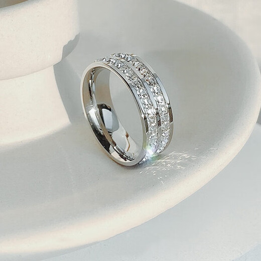 Ji Sifan light luxury ring fashionable single ring for male and female couples adjustable anniversary confession birthday gift for girlfriend and wife starry sky single layer silver ring custom engraving ghostwritten greeting card