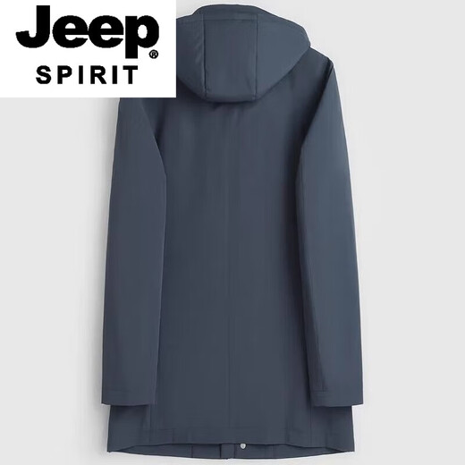 JEEP SPIRIT fur men's autumn and winter style parkas for young and middle-aged men, mink fur coats, mink lining, mid-length fur 1, navy blue, whole mink lining L 170