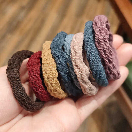Korean style accessories hair rope with high elasticity and no seams, ten-color base to tie hair, rubber band hair accessories, 2 mixed colors