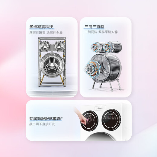 Leader Haier Lazy Three-tub Washing Machine ProMax Price Comparison Li Jiaqi Zone Washing 12.5KG Three Barrels National Subsidy XQGL125-MBLDE697WU1