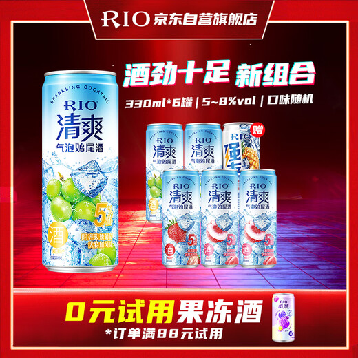 RIO cocktail, foreign wine, fruit wine, liqueur, pre-mixed wine, refreshing and strong multi-flavor combination 330ml*6 cans
