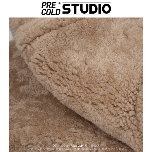 PRECOLD genuine leather hat, fur integrated thickened pilot hat for men, warm middle-aged and elderly Lei Feng hat, original ecological fur hat for women, dark brown (genuine leather pilot hat with six-piece horn buckle)