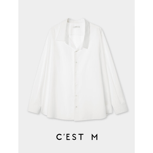 C EST M丨Italian imported CAFISSI cotton poplin PRA show deconstructed crease collar silhouette shirt Italian CAFISSI classic white S pre-sale 25-30 days