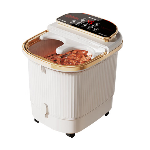 荣事达泡脚桶加热足浴盆洗脚盆自动按摩电动泡脚盆恒温智能熏蒸家用高深桶老人生日礼物送父母  液晶电动全配加高款-UV杀菌-遥控-调温-药包