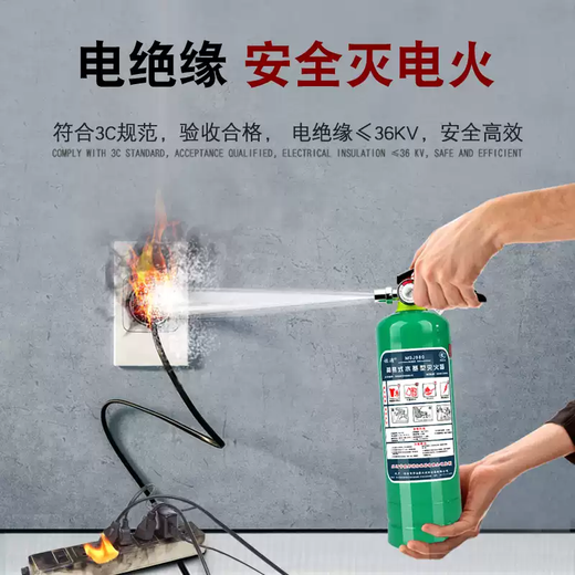 Vehicle-mounted fire extinguisher water-based environmentally friendly foam type portable 980ml low temperature antifreeze stainless steel fire extinguisher 980ml fire extinguishing level 13B