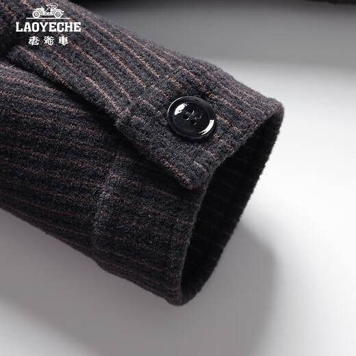 Classic car (LAOYECHE) Containing sheep wool Dad's woolen jacket men's autumn and winter middle-aged and elderly plus velvet thickened woolen jacket men's clothing