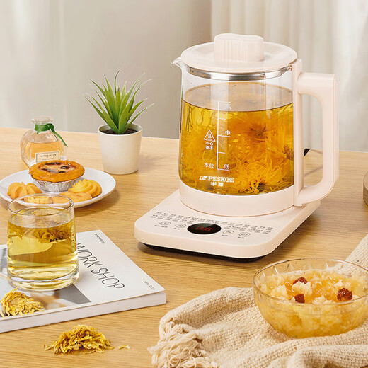 Hemisphere (PESKOE) health kettle, kettle, thermostatic kettle, health kettle, teapot, teapot, teapot all-in-one machine, fully automatic glass insulation, small household, off-white 304 heating plate, stainless steel inner cover 1.8L