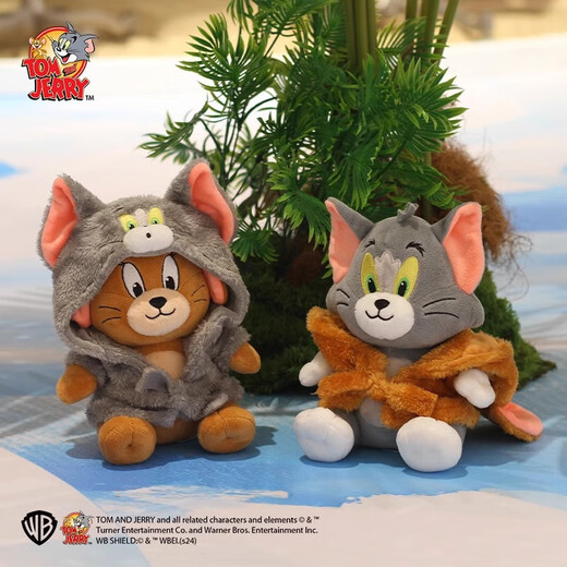 Tom and Jerry plush toy cute CP bathrobe Tom cat doll healing doll birthday gift plush toy for girls