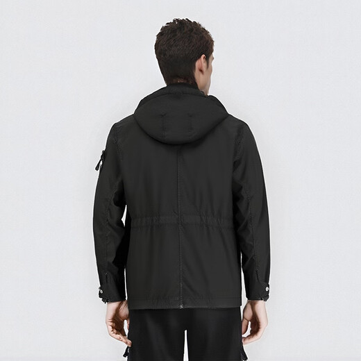 STONE ISLAND 25 autumn and winter outdoor travel men's short parka coat black M