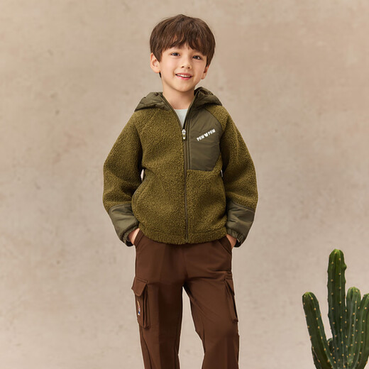 PawinPaw Cartoon Bear Children's Clothing 25th Autumn and Winter New Style Outdoor Plush Jacket Warm Jacket for Boys and Girls Pink Pink/25 130