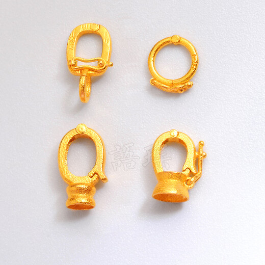 Yuyao 18k gold buckle ancient accessories connecting button fist au750 gold accessories pearl necklace bracelet pendant buckle 8-character buckle (No. GF409) about 0.23-0.28g