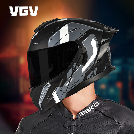 VGV motorcycle open-face helmet 3C certified men and women winter warm motorcycle three-in-one Bluetooth helmet engine black XXL