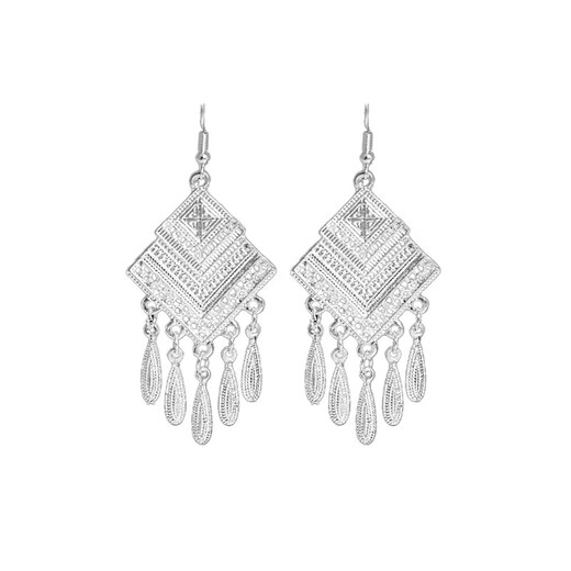 
Cijia national style earrings retro style earrings a few silver jewelry headdresses Miao Bai ethnic group Dali Miao village silver jewelry Miao silver earrings E16864. Color