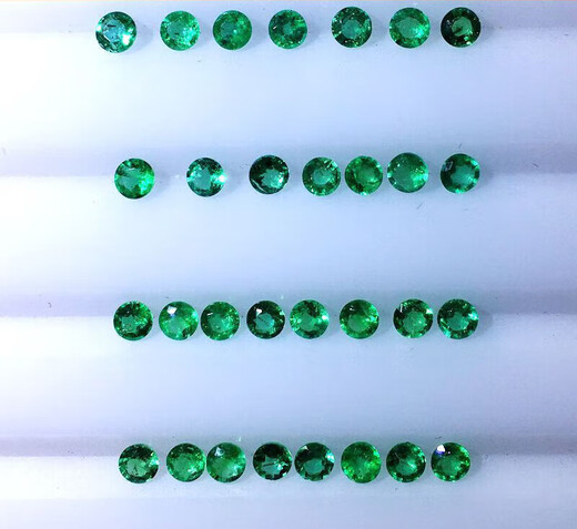 DRJEFUN natural unfired boutique Colombian emerald bare stone wood color round customizable ring bracelet earrings about 1mm round