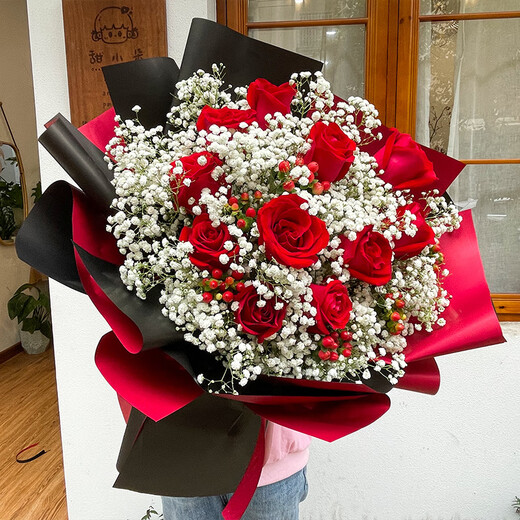 Zorah Valentine's Day flower delivery 11 roses mixed and matched bouquet for girlfriend's birthday gift nationwide citywide delivery 11 red roses bouquet