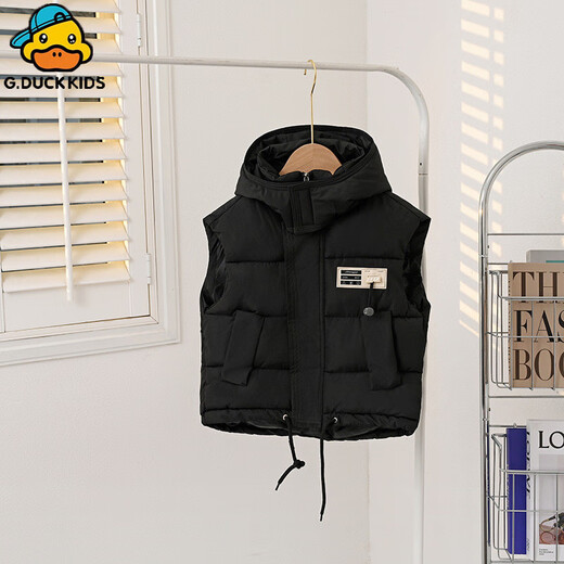 G.DUCKKIDS children's down cotton vest boys 2025 new autumn and winter mid-sized children's girls vest jacket outer vest khaki color 140 cm