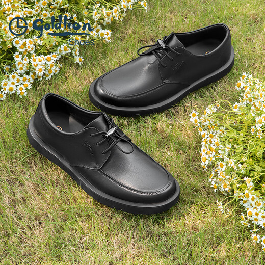 Goldlion men's shoes 25th autumn new cowhide business casual shoes free of charge commuting versatile leather shoes G508530764AAB black