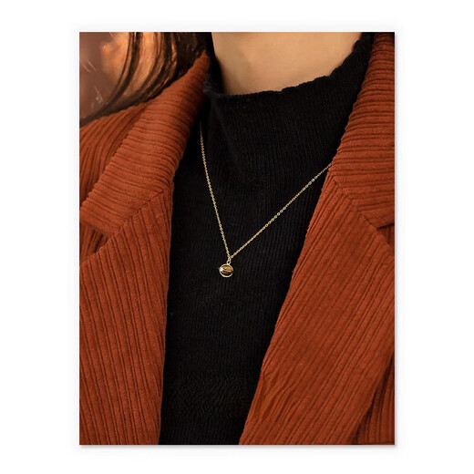 Albana copper-plated 18K gold platinum fashion tiger eye zircon inlaid necklace autumn and winter Maillard style sweater chain gold