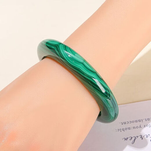 Cold Bamboo Malachite Bracelet with Clear and Simple Texture, Round Bar Bracelet, Hand Accessories for Couples, Circle Mouth 58-59