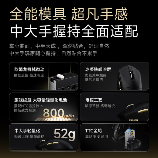 前行者【补贴券减15%】X23pro/max鼠标无线蓝牙三模轻量化游戏PAW3395电竞笔记本电脑办公大中小手外设 S7Max白色-3395+欧姆龙微动+金属滚轮