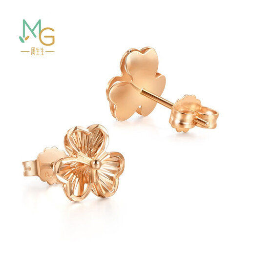 Chow Sang Sang 18K rose gold rose gold mint series earrings for women 92075E Pricing