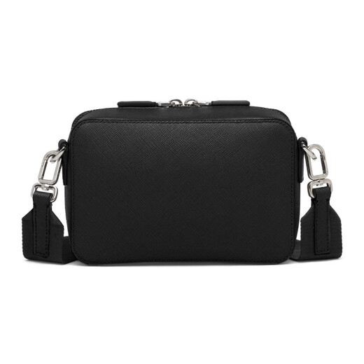 PRADA Brique Saffiano leather handbag shoulder bag men's black basic outfit (bag + dust bag)